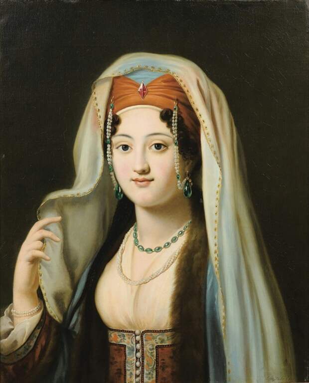 CHARLES-FRANÇOIS JALABERT NÎMES 1819 - 1901. Женщина Османской империи в традиционной одежде CHARLES-FRANÇOIS JALABERT NÎMES 1819 - 1901. Женщина Османской империи в традиционной одежде гарем, женщины, красота, османская империя, правда, турция