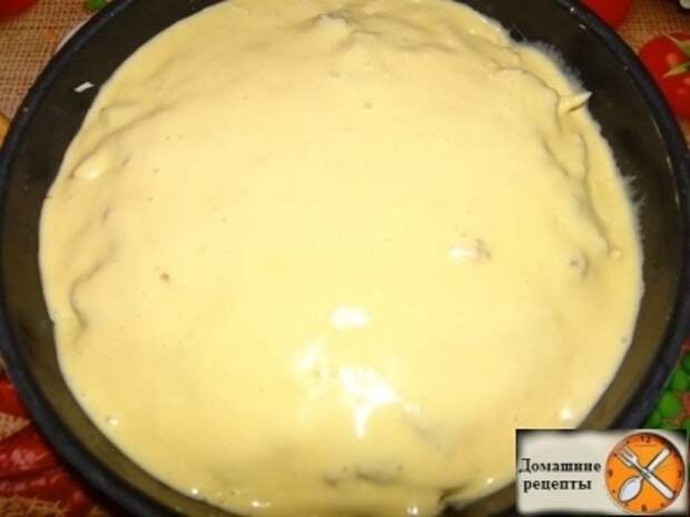 Заливной пирог с капустой и фаршем