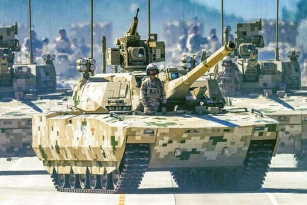 Новый ОБТ Китая Type 100 на параде в Пекине