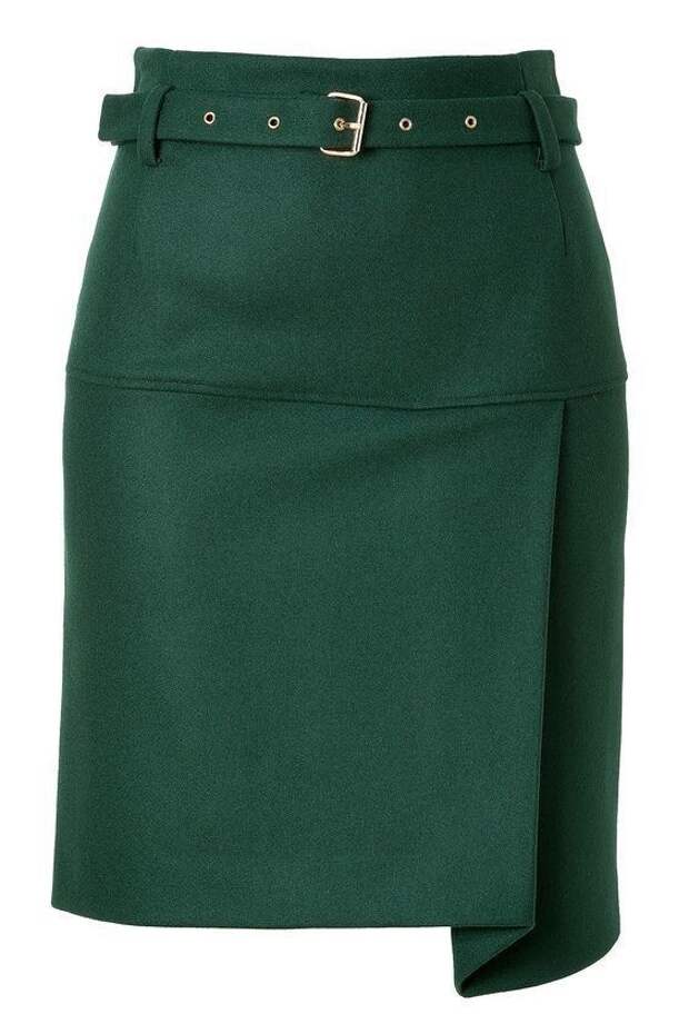 Зеленая юбка с запахом