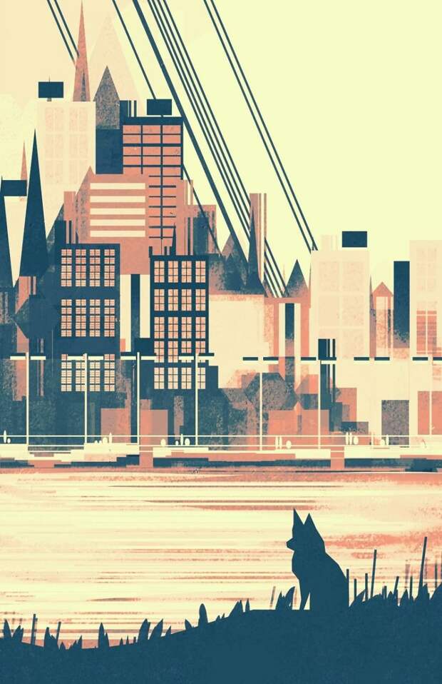 Геометрические городские пейзажи иллюстратора Скотта Уминга