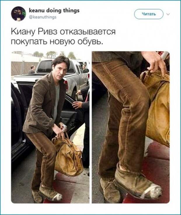 В сети выкладывают фотографии, на которых самый искренний актер Голливуда делает забавные вещи