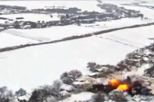 Фугасная бомба разнесла в здание с боевиками ВСУ под Гуляйполем