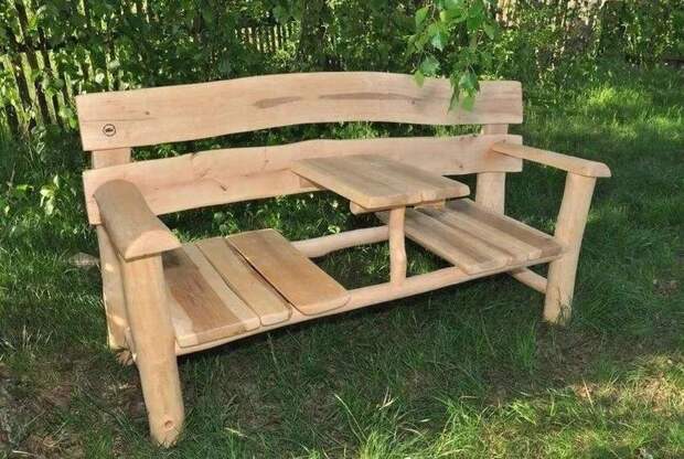 10 идей скамейки из бревна