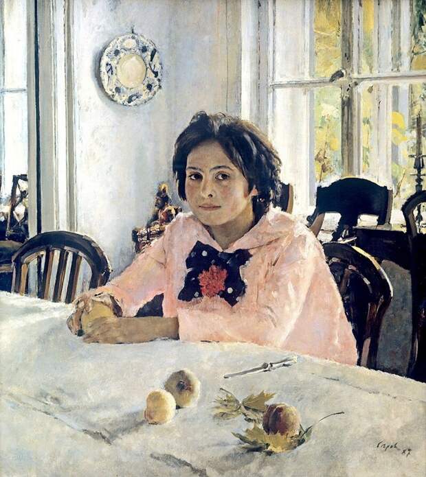 Мы привыкли видеть «Девочку с персиками» Валентина Серова такой: Леся Гусева, живопись, за кадром, картина, прикол, художница, юмор