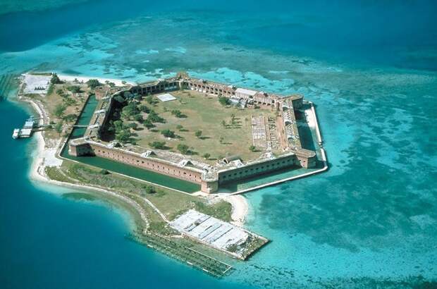 Форт Джефферсон (Fort Jefferson), штат Флорида, США интересное, крепости, мир, путешествия, укрытия, факты