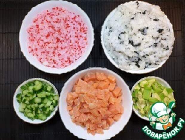 Новогодний салат Суши с лососем ингредиенты