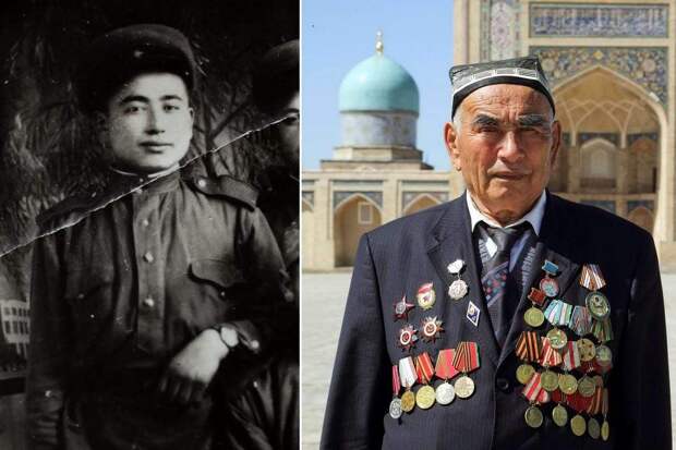 15 героев Великой Отечественной Войны из 15 республик Советского Союза - Узокбой Ажраев, уроженец Узбекистана, 90 лет