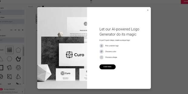 8 лучших бесплатных онлайн-конструкторов для создания логотипов 104 A visual showing the AI logo generator of Zyro