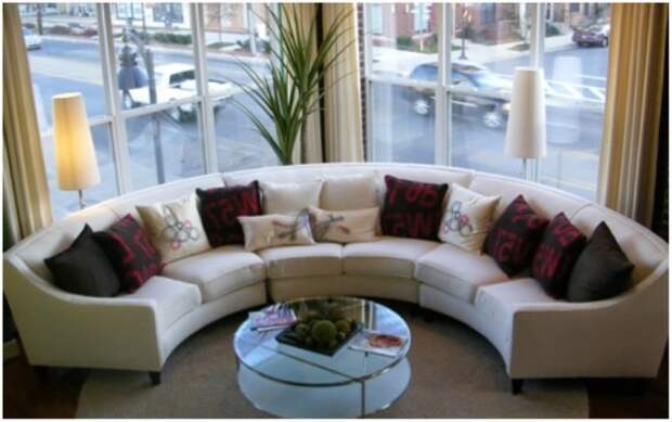 Диван в эркер: как сделать правильный выбор (39 фото)