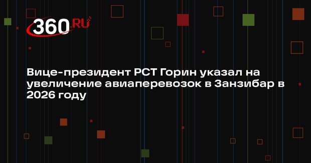 Вице-президент РСТ Горин указал на увеличение авиаперевозок в Занзибар в 2026 году