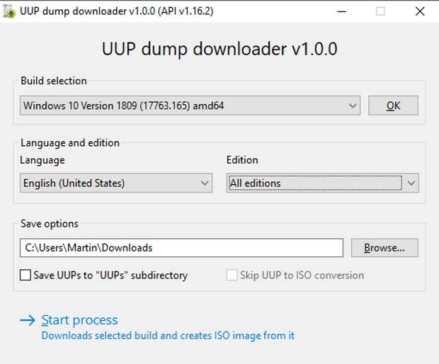 uup dump downloader
