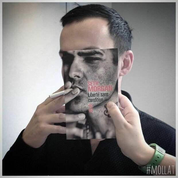 Люди подставляют лица к обложкам книг: челлендж #Bookface