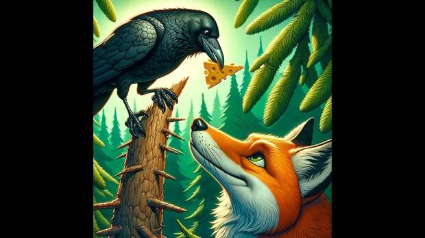 Лис и ворон. Лафонтен в переводе Ирины Абрамовой)