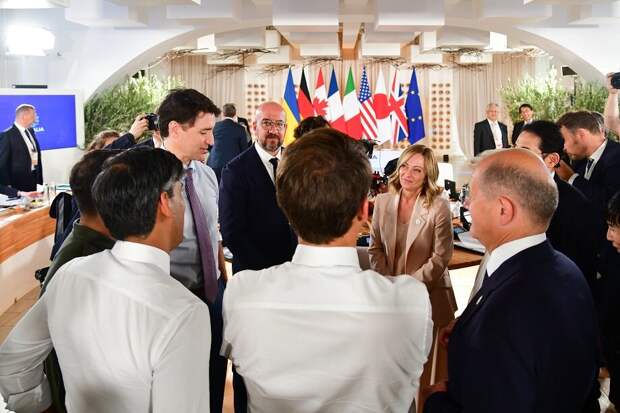 Во время одной из сессий саммита G7. | Фото предоставлено итальянским информагентством Rai
