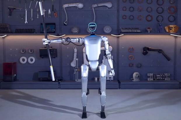 Unitree выпустила гуманоидного робота G1. Он умеет складываться для переноски