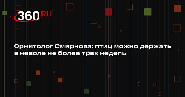 Орнитолог Смирнова: птиц можно держать в неволе не более трех недель