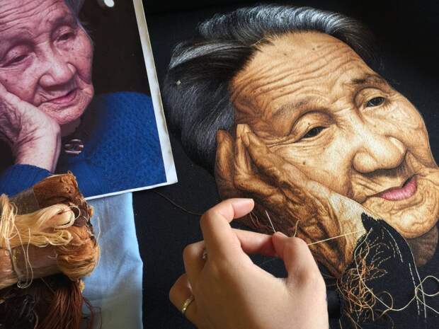 Вьетнамская студия XQ Dalat вручную вышивает шелком гиперреалистичные картины