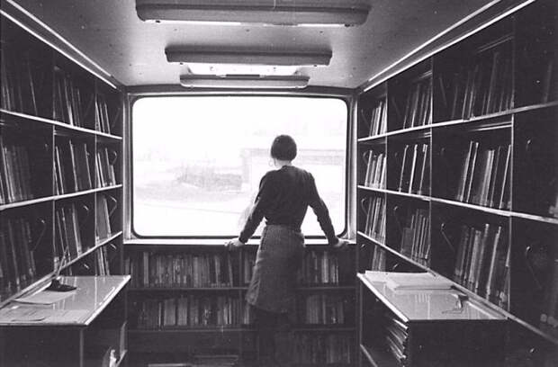 1967 библиотека, библиотека на колесах, ретро фото