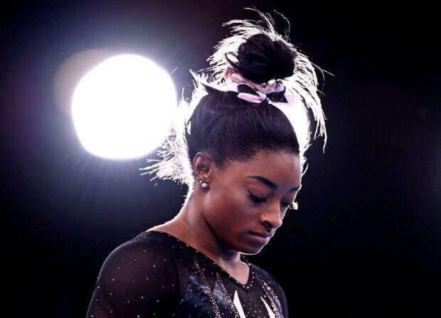 Simone Biles of the United States during training