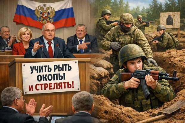 "Если завтра война, если завтра в поход": российских школьников захотели научить строить блиндажи и стрелять из автоматов