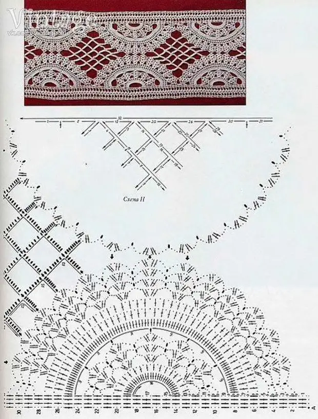 Схемы старинных кружев крючком