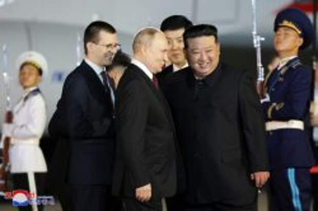 Путин и Ким Чен Ын в Пхеньяне, фото - ЦТАК
