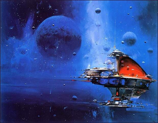 Космические корабли Джона Берки джон берки, искусство, космические корабли, космос, рисунки