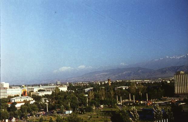 Город Фрунзе вид из окна гостиницы Дмитрий Хандриков, 1 июня 1979 - 1 сентября 1979 года, Киргизская ССР, г. Фрунзе, из архива Дмитрия Хандрикова.