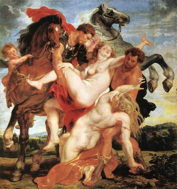 Питер Пауль Рубенс «Похищение дочерей Левкиппа» 1617-1618Хранится в Старой пинакотеке в Мюнхене.
