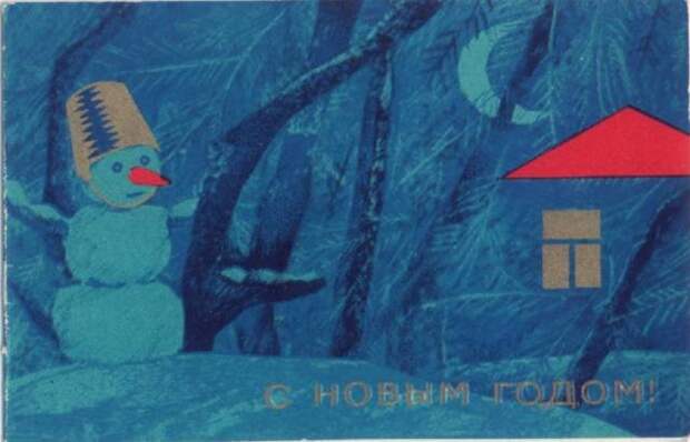 Новогодние снеговики на открытках создают праздничное настроение