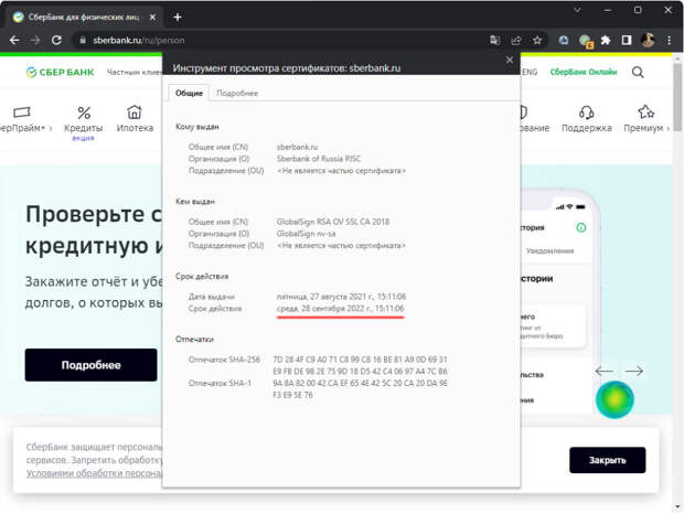 Почему Сбербанк предлагает установить сертификат или перейти на Яндекс Браузер