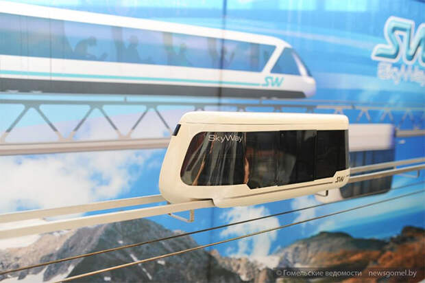 На выставке Строим дом, которая проходит в Гомеле в эти дни, показали модель струнного транспорта
