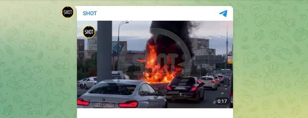 Подъёмный кран загорелся в Москве