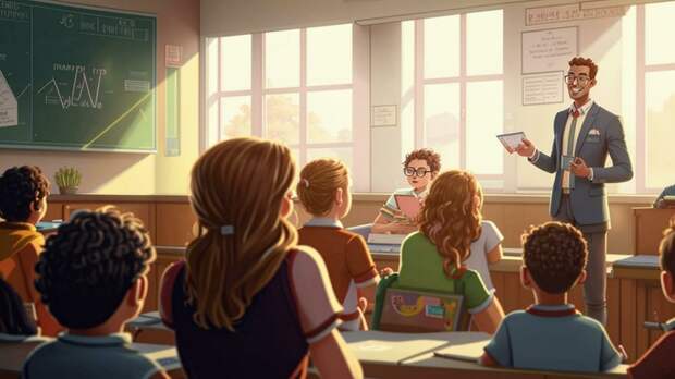 Учитель в классе / Изображение сгенерировано FusionBrain.AI от Sber AI / amic.ru