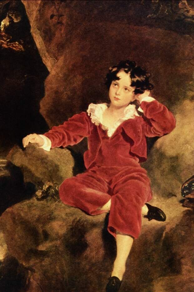 Картина Чарльза Уильяма Лэмтона. Портрет мальчика в костюме по моде эпохи, на которую пришлось детство Ахилла Паганини.
