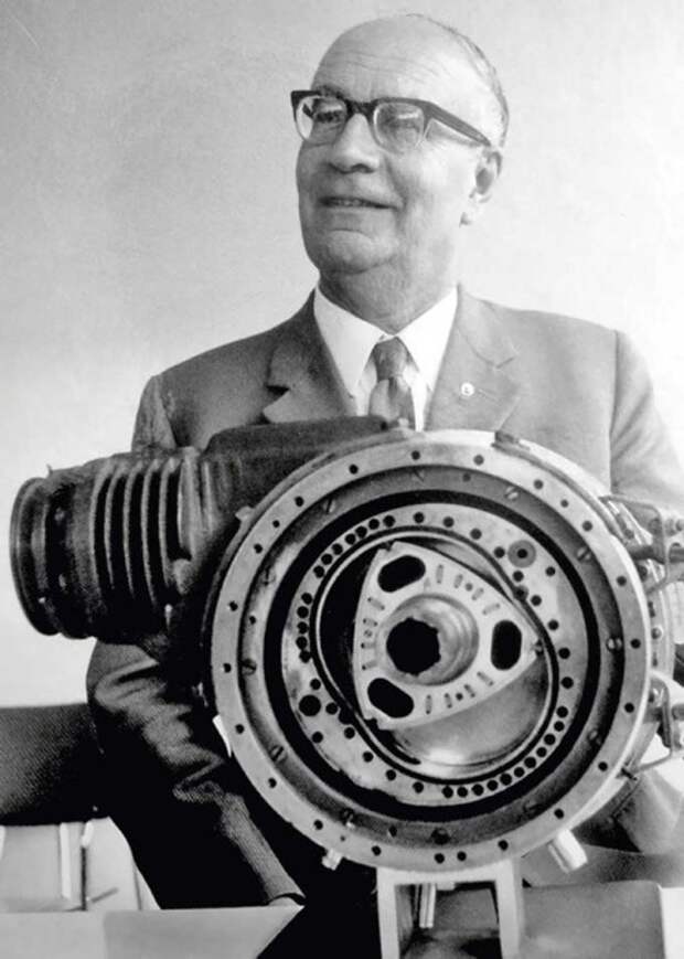 Феликс Ванкель и роторно-поршневой двигатель его конструкции.