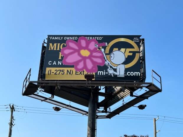 Detroit billboard street art by Kai