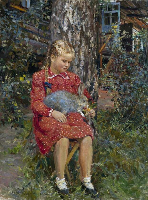 Девочка с кроликом. 1940.jpg