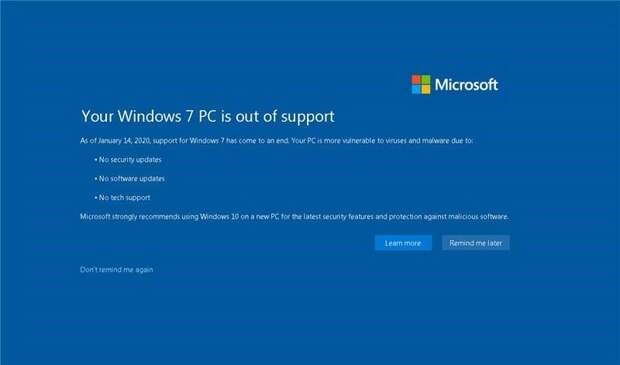 Microsoft отключает обновления системы Windows 7. Олдскульщики интернета оказались не готовы с ней попрощаться