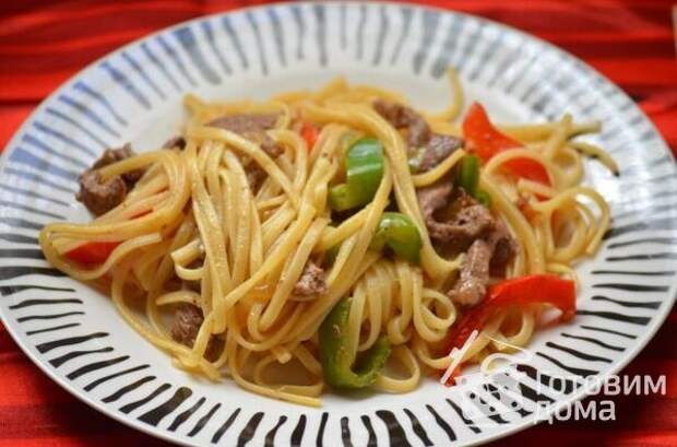 Лапша с говядиной и перцем фото к рецепту 8 Лапша с говядиной и перцем фото к рецепту 8