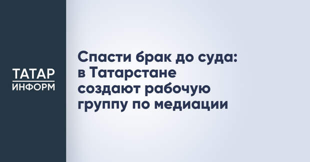 Спасти брак до суда: в Татарстане создают рабочую группу по медиации