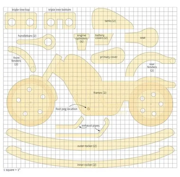 Мотоцикл из фанеры чертежи