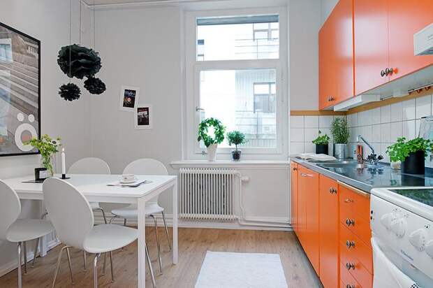 оранжевые кухни фото дизайн