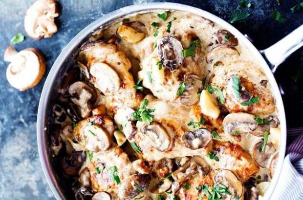 Куриная запеканка с грибами и сыром. \ Фото: dobrejedlo.pluska.sk. Куриная запеканка с грибами и сыром. \ Фото: dobrejedlo.pluska.sk.