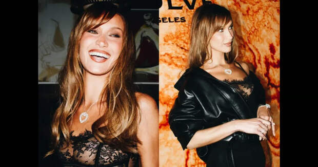 Белла Хадид в кружевном "голом" топе повеселилась на вечеринке в Лос-Анджелесе