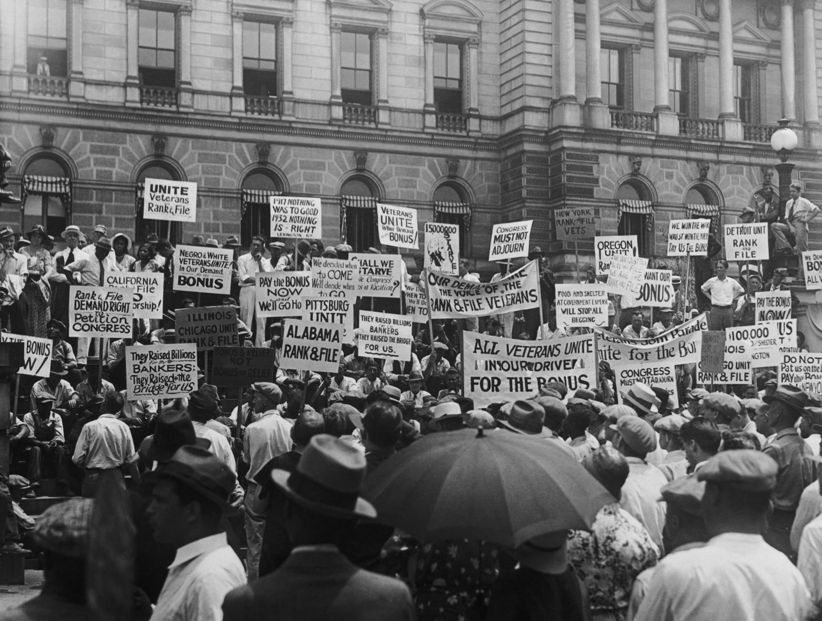 США в годы Великой Депрессии. Марш ветеранов Первой Мировой, 1932 год