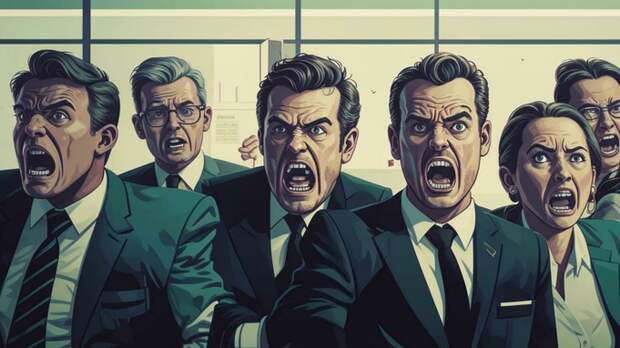 Люди раздражены на работе / Изображение сгенерировано ИИ FusionBrain.AI от Sber AI / amic.ru