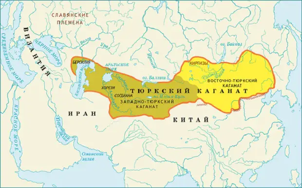Тюркский каганат в VI - VII веках н.э.