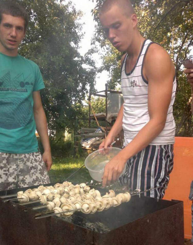 Пельмени гриль.